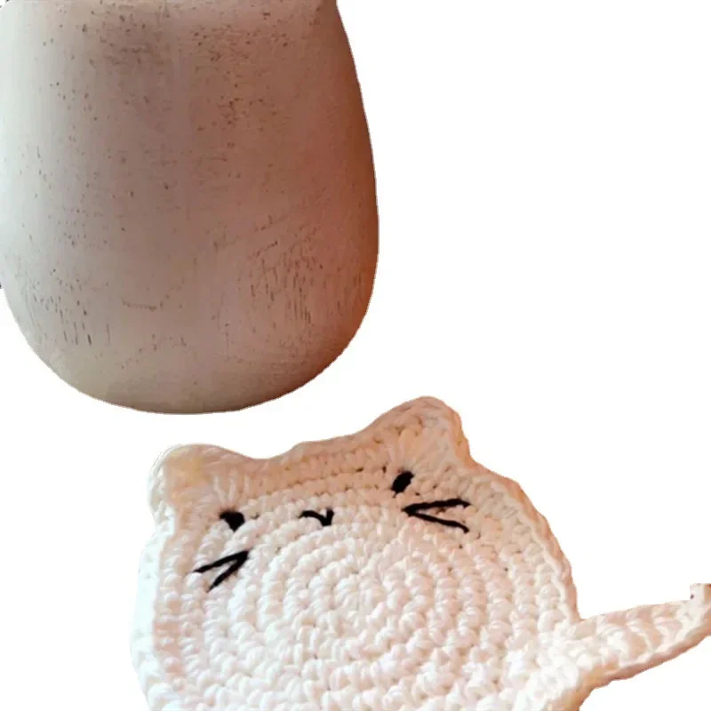 Mouse Wool Hand-crocheted Heat Insulation Mat Thanksgiving/Christmas Party Anti-ironing Tableware Mat Selling New Products.