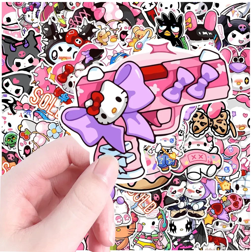 10/30/54pcs Sanrio Stickers Cute Hello Kitty My Melody Kuromi Aesthetic Sticker DIY Suitcase Guitar Kawaii Kids Graffiti Decals