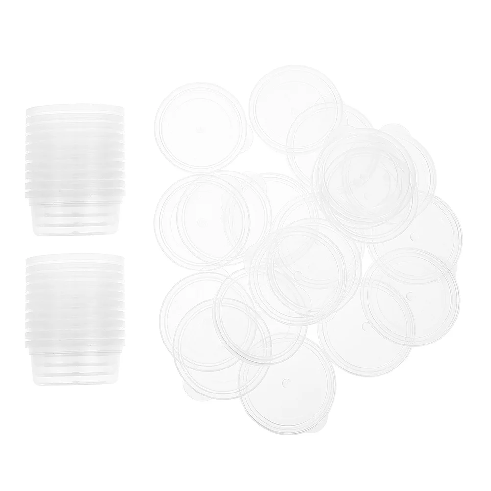 

30Pcs Mini Round Storage Containers Clear Jars Transparent Beads Organizer for Jewelry Crafts Small Items Airtight Storage Box