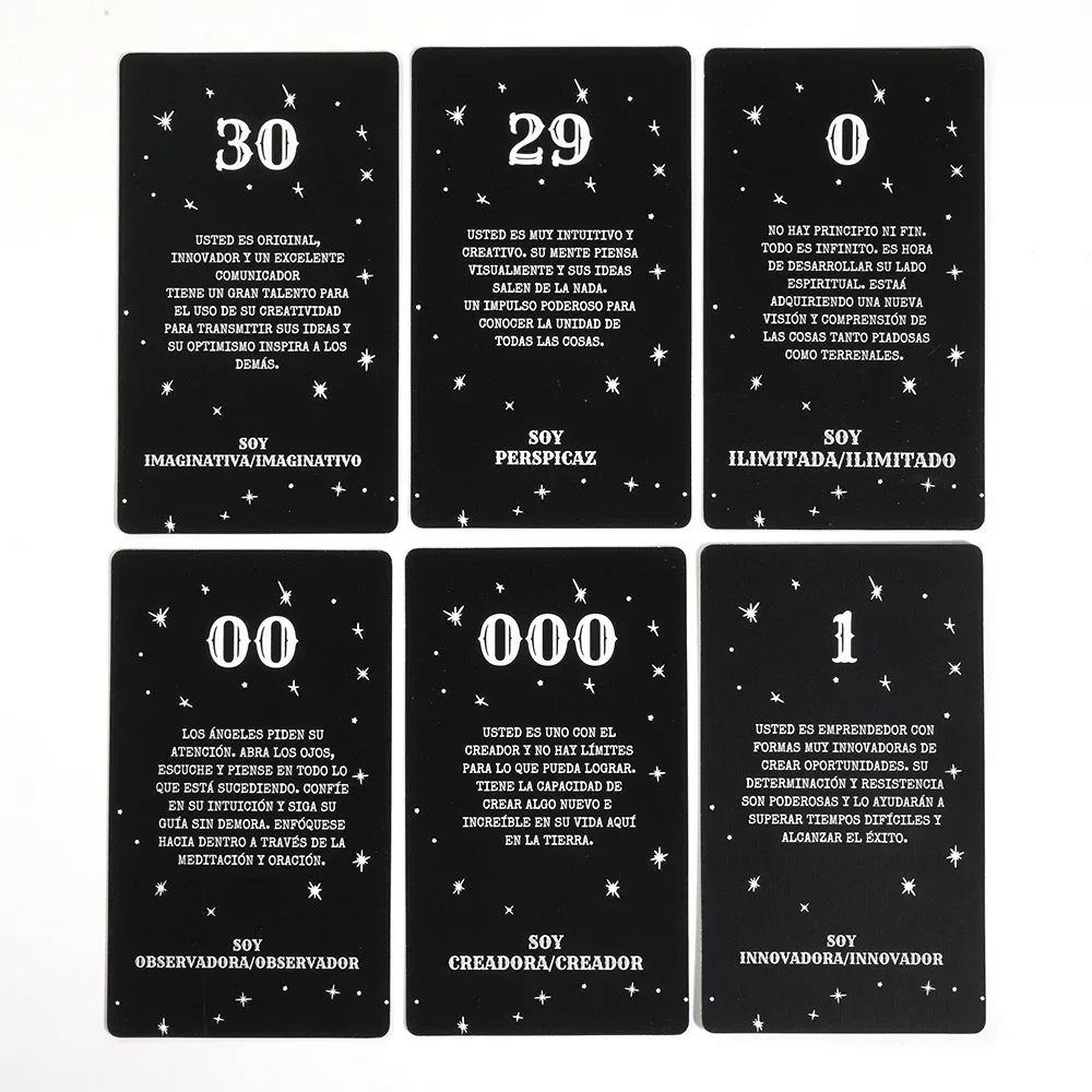 44Sheet Spanish Angel Number Messages Tarot Cards Fortune Telling Oracle Card Fate Divination Tarot Deck Family Party Board Game