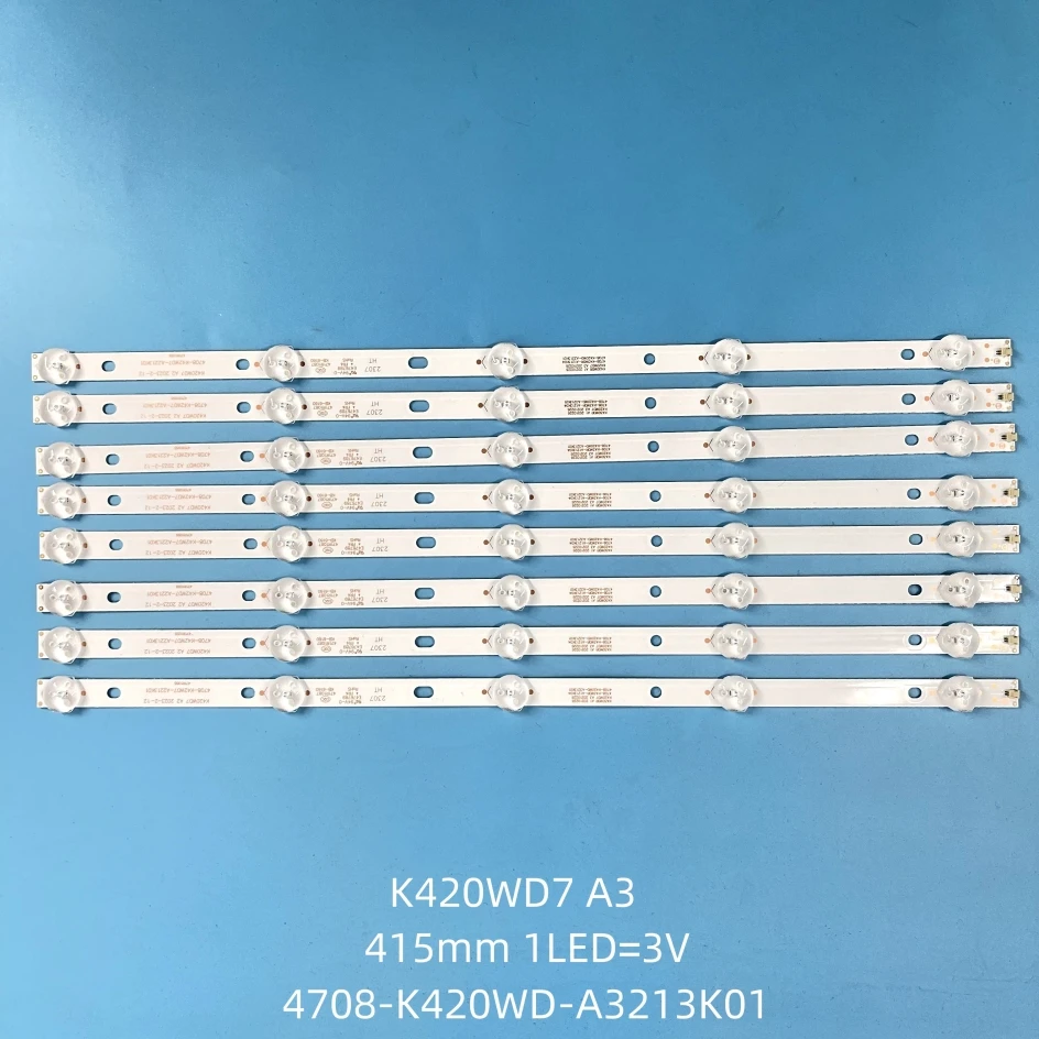 LED Backlight Strips Kit para lâmpadas de TV, 43U7750EV 43S2740EV 43S2750E, barras de TV 4708-K420WD-A3213K01LED, bandas Réguas, K420WD7 A3