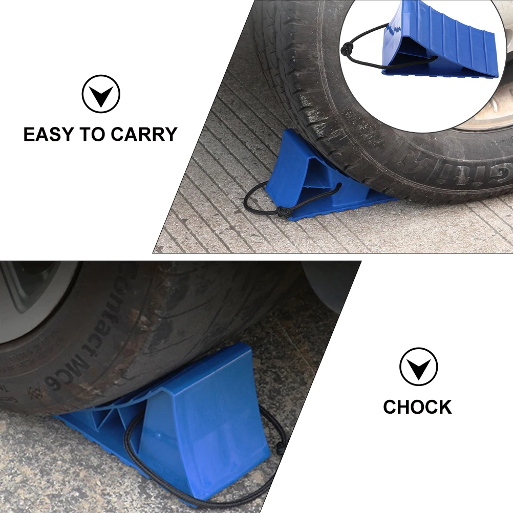 

2 Pcs Chocks Anti-slip Block for Automobiles RV Tire Heavy Duty Safety Stabilizer Portable Wheel Stopper PP Material