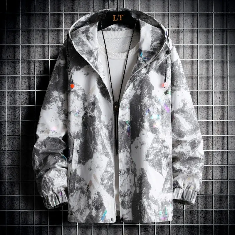 

Quality Men's Windproof Camouflage Outdoor Jackets 2025 Spring Autumn Youth High Street Wear Hooded Coats Zipper Tops Clothing