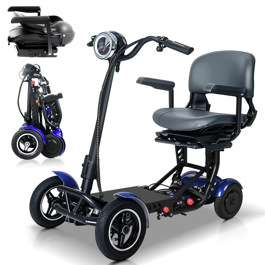 

Folding 4Wheel Electric Mobility Scooter Walkers for Seniors Adults, Portable Electric Scooter with Seat, 500w Dual M Customized