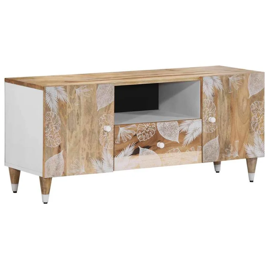 

TV Cabinet Natural Mango with White Paint