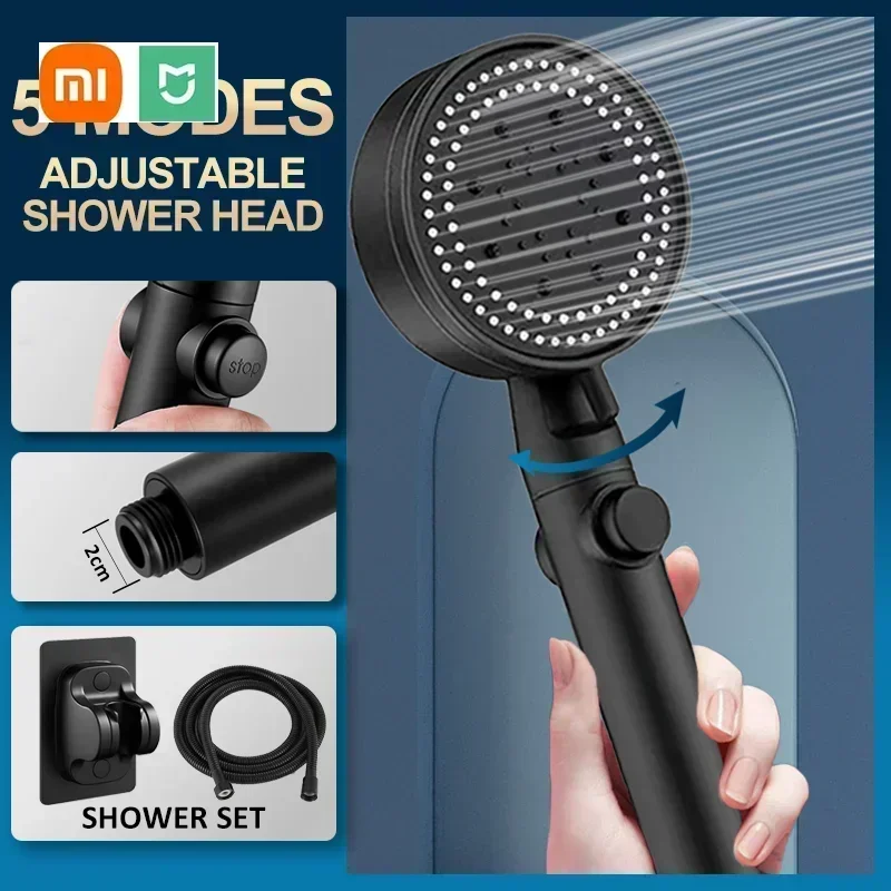 Xiaomi Shower Head Modes Adjustable High Pressure Showerhead Handheld Massage Sprayer Hangable Faucet Smart Bathroom Accessories