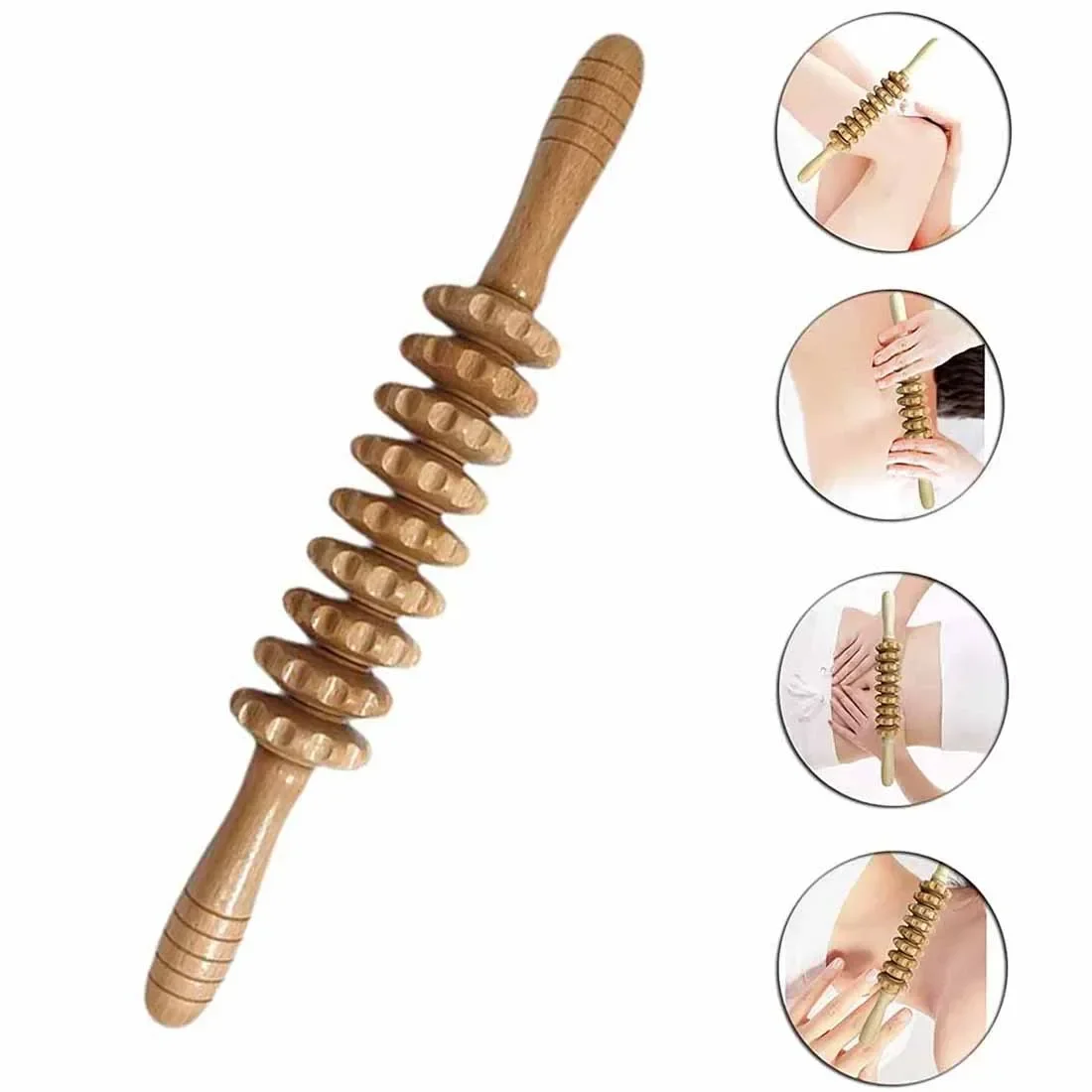 Maderotherapy ชุดสําหรับนวดลด Body Massager Roller ไม้เครื่องมือบําบัดสําหรับ Body Contour Body ไม้ Therapy ชุด