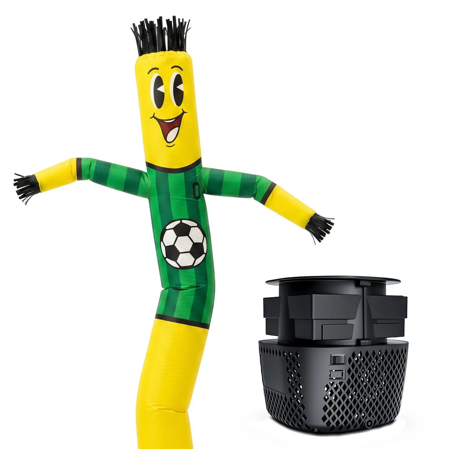 2M 6.56FT Soccer Inflatable Air Dancer with Blower Football Theme Sky Dancer Waving Tube Man for World Cup Party Advertising
