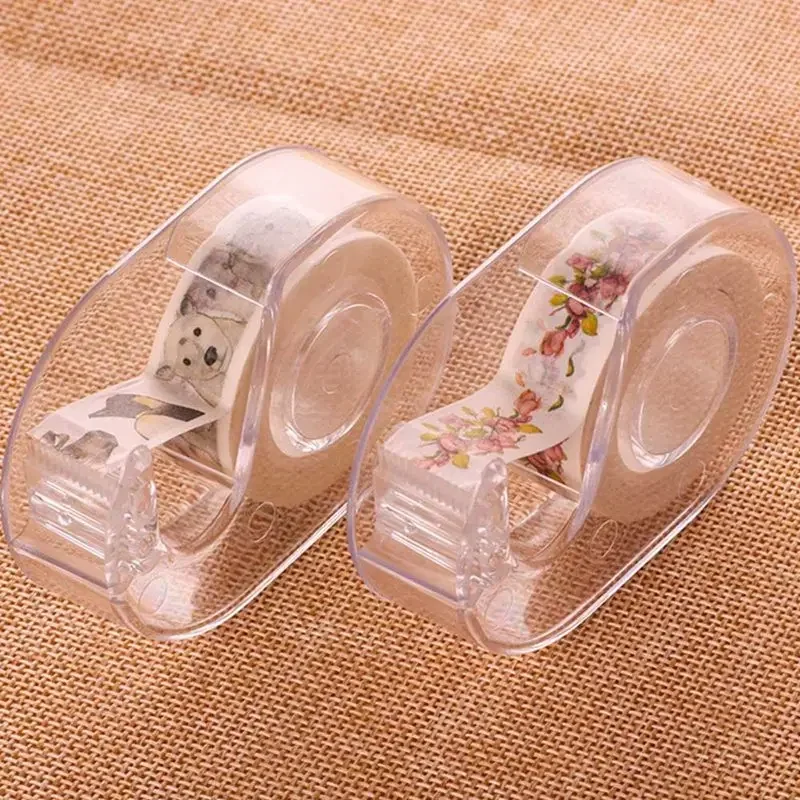 Fashion Transparent Tape Cutter Plastic and Paper Tape Scissors Tape Special Cutter Stand School Office Supplies