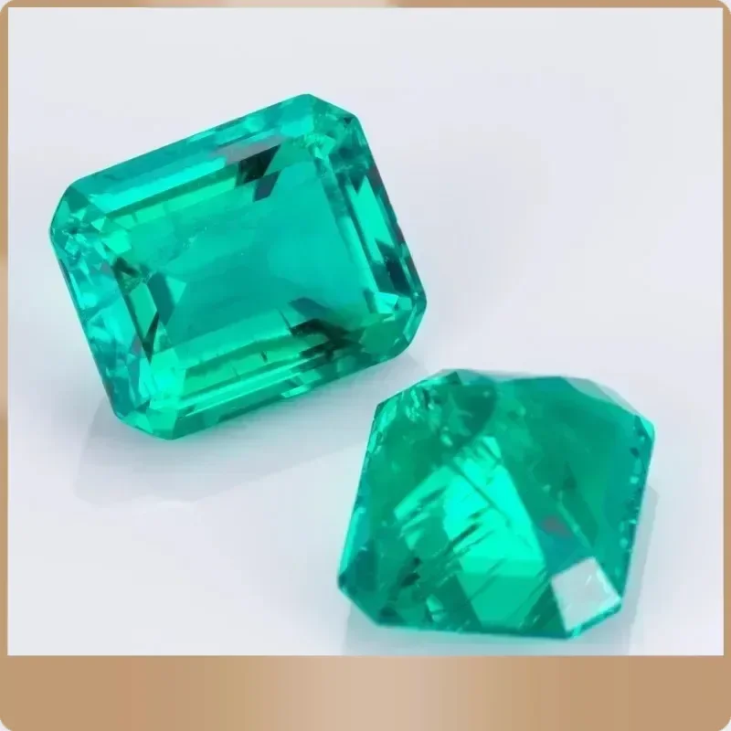 Lab Grown Green Color Gemstones Columbia Emerald Gemstone Charms Beads  for Diy Jewelry Making Selectable AGL Certificate