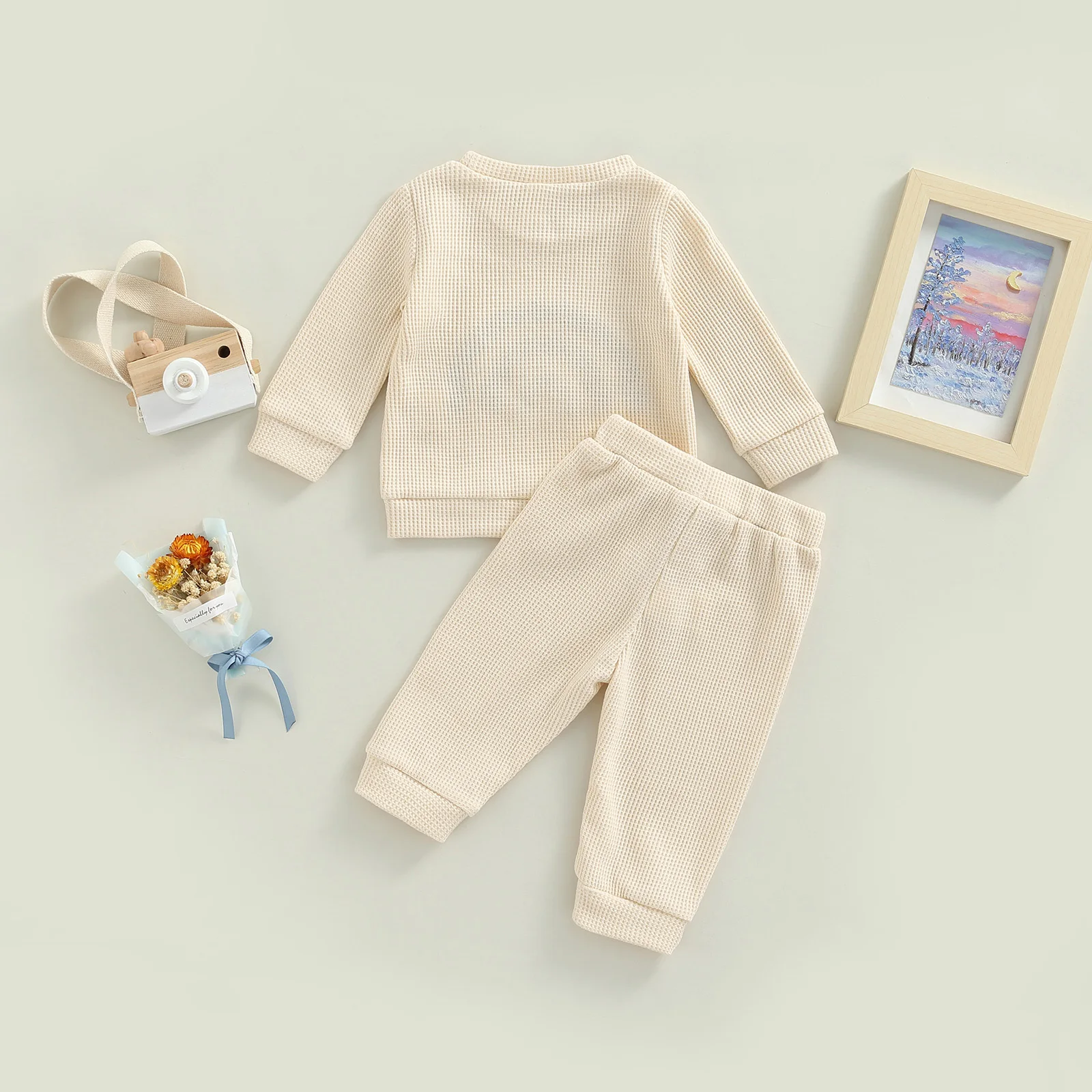 0-24M Baby Boy Girl Clothes Set Newborn Infant Autumn Spring Outfits Rainbow Tops Pants Casual Clothing