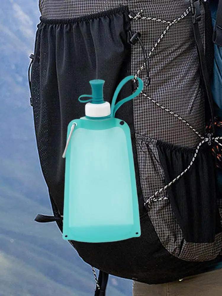 

Foldable Water Bottle Flexible Drinking Pouch 550ml Silicone Squeeze Foldable Water Bag for Cycling Camping Backpacking Travel