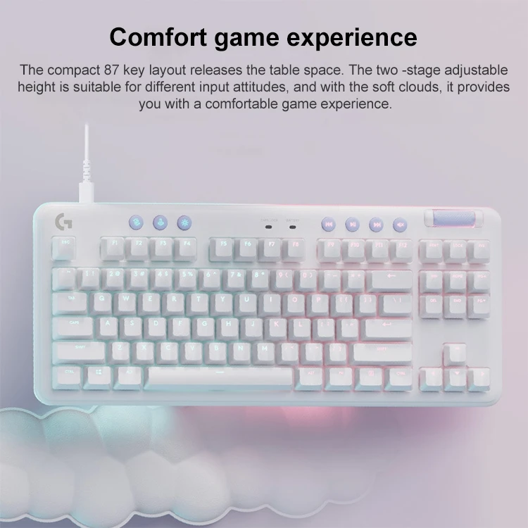 Original Aurora G713 RGB Wired Game E-sports 87-key Mechanical Keyboard with Palm Support