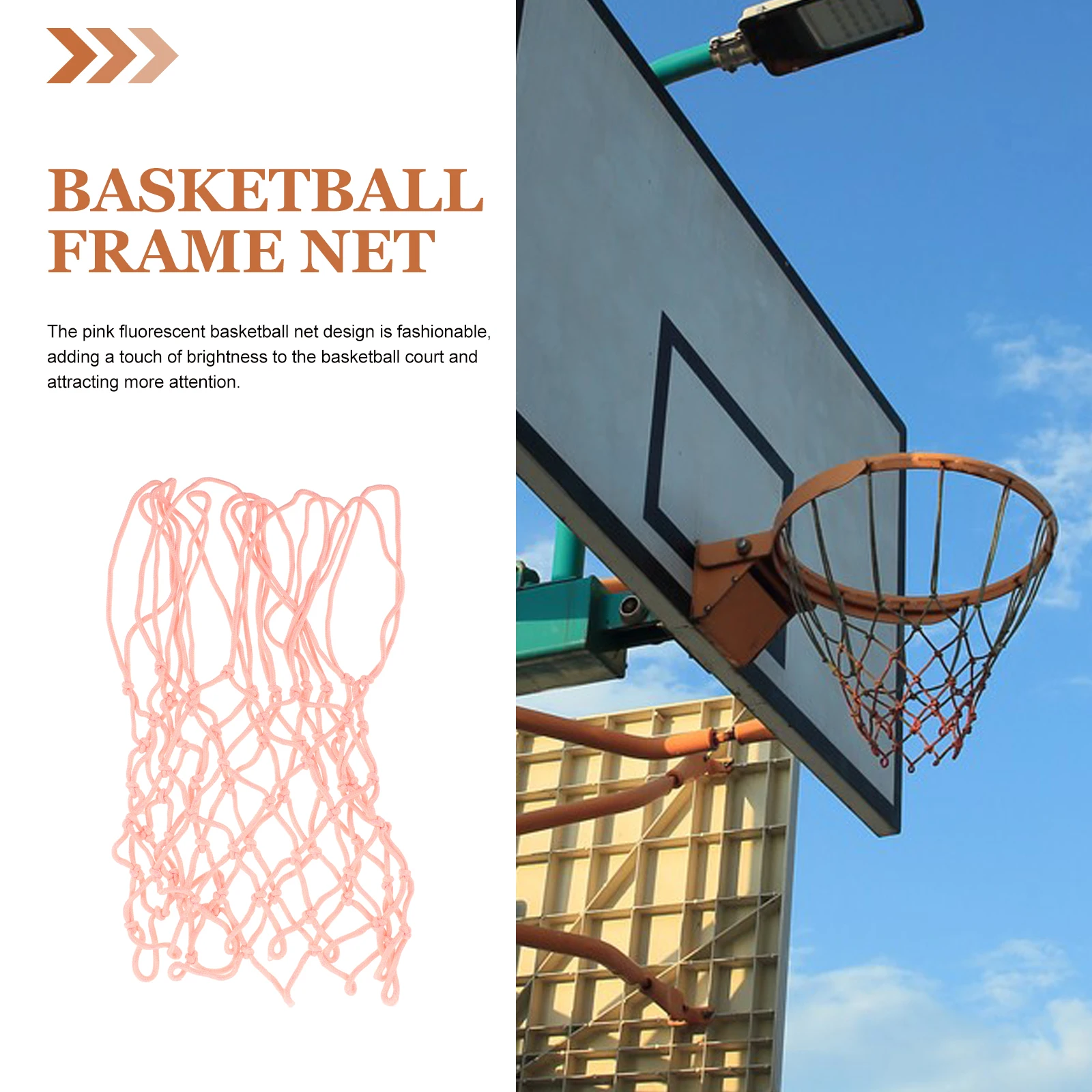 

Glow in Dark Basketball Net Fluorescent Self Portable Hoop Mesh Fits Standard Size Outdoor Indoor Courts