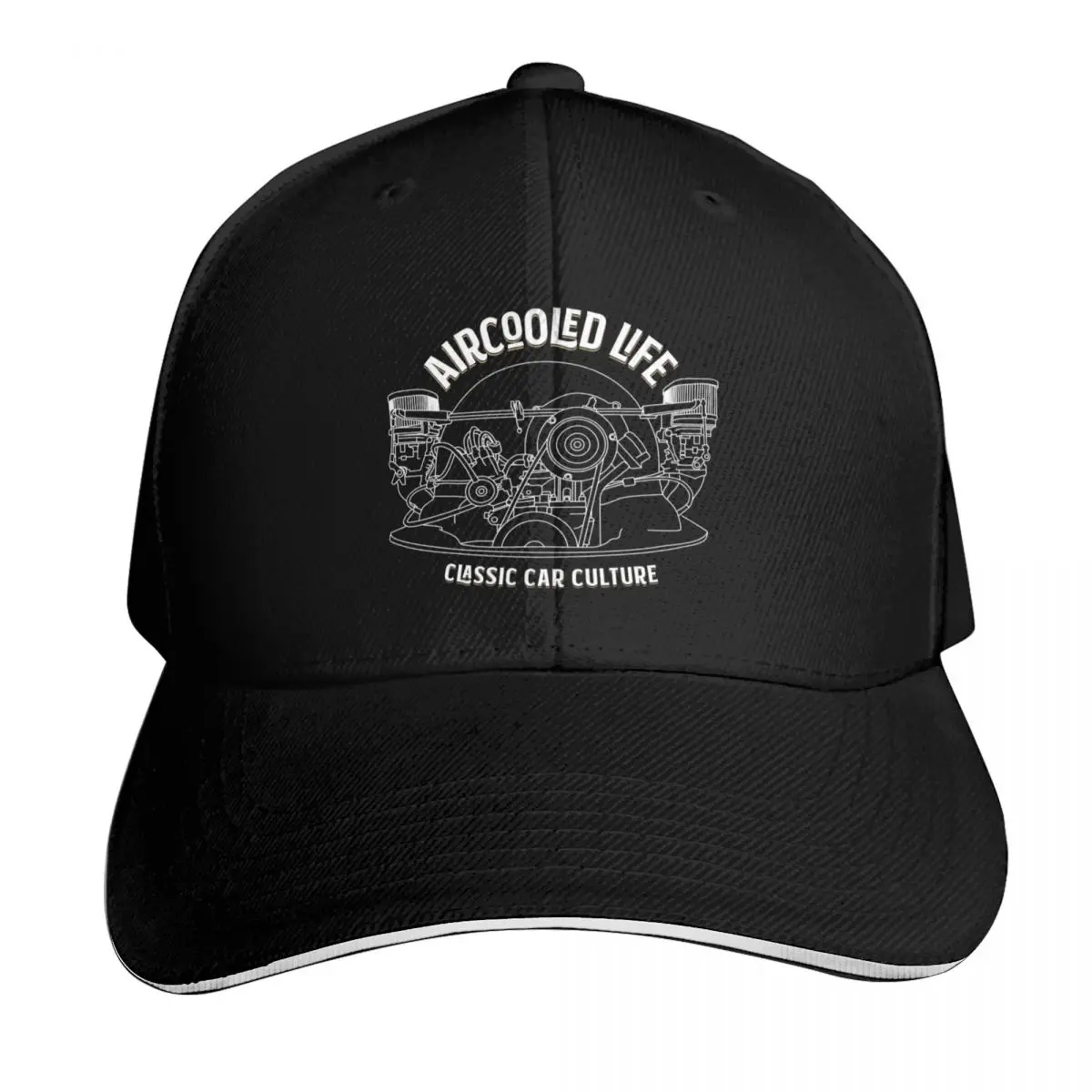 Aircooled Life - Classic Car Culture (Type 1 engine) Baseball Cap Gift for Him Her Casual Daily Wear Quick Dry Performance