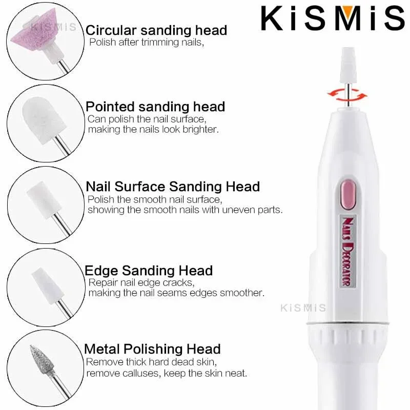 5-in-1 elektrische nagelvijl en manicure-pedicureset - Professionele multifunctionele nagelverzorgingstoolset