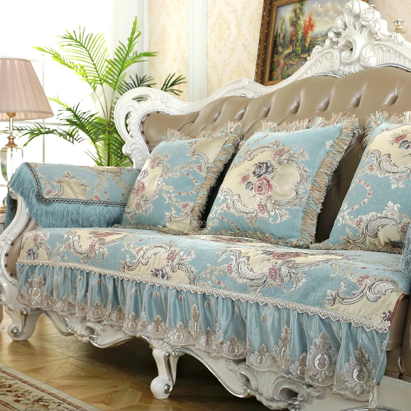European Sofa Cover Luxury Chenille Four Seasons Universal Sofa Cushion Living Room Anti-slip Slipcover Armrest Towel Home Decor