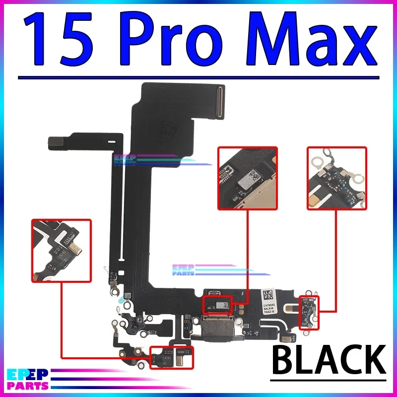 USB Port Charger Flex for IPhone 14 15 + Plus Pro Max Dock Charging Board Dock Connector Mic Cable Module