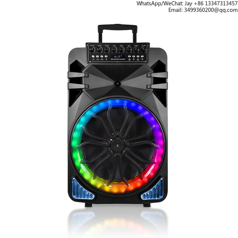 

12 Inch 60W RMS Portable Blue Tooth Speaker With RGB LED Lights & Wireless Microphones For Outdoor PartyTop-selling In 2026