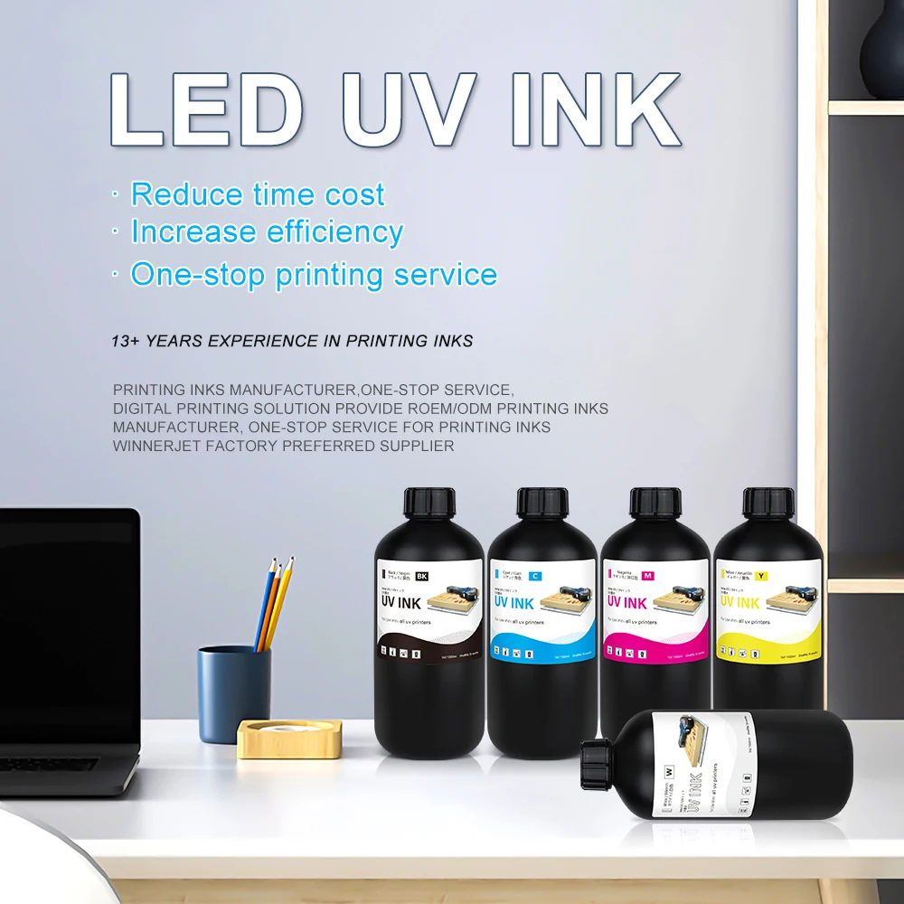 LED UV Ink 1000ml UV Curing Ink for Epson DX4 DX5 DX6 DX7 DX10 Printhead for Epson 1390 R1800 R1900 4800 9880 TX80 Printer NK