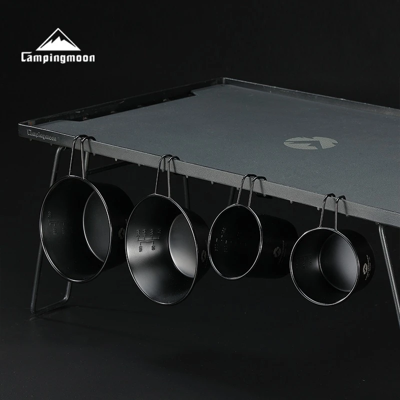 

CAMPINGMOON BKS190 Camping stainless steel black titanium plated snow la beer cup drinking water cup overlap storage and easy to