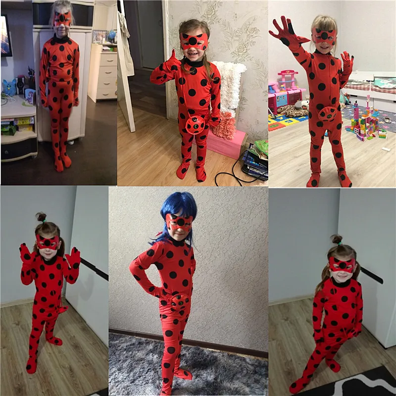 Anime Ladybug Girl Clothing Halloween Stage Performance Children\'s Clothing Miracle Girl Black Cat Noel jumpsuit
