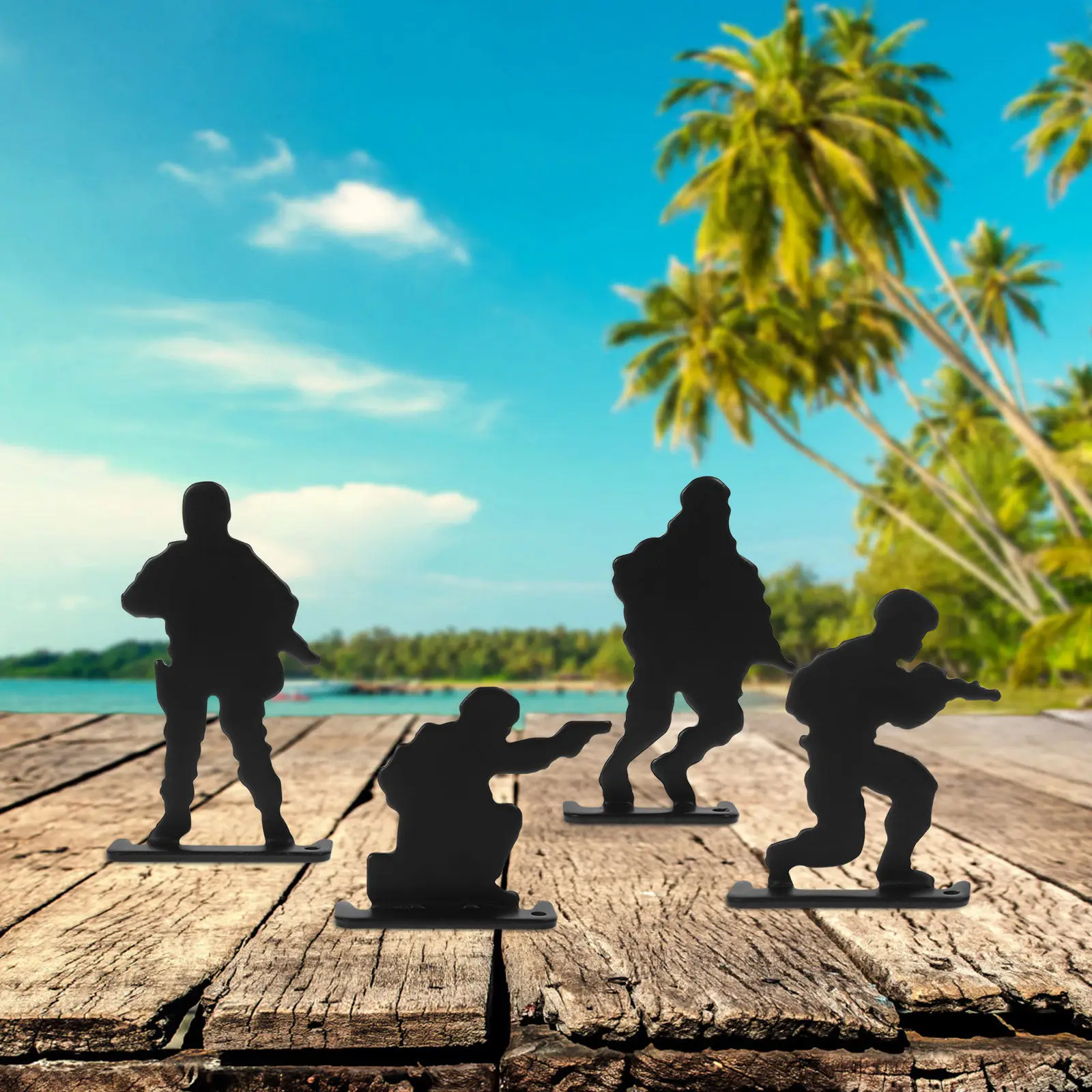 

Набор из 4 маленьких портативных металлических мишеней для тренировок на открытом воздухе, из нержавеющей стали, для точной стрельбы, компактный тренажер