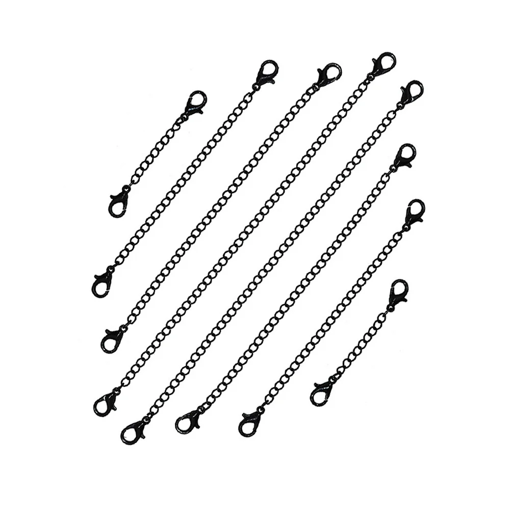

5Pcs Stainless Steel Necklace Extender Chain Shiny Lobster Clasp Durable Jewelry Extension Length Sets DIY Extender Chain