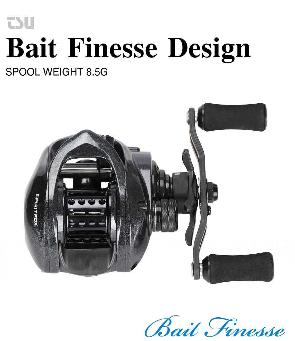 TSURINOYA Baitcasting Angelröhre SPIRIT FOX 50R 50HR 1-10g Ultraleichtes, glattes Finesse-System 5,6:1 7,3:1 Weitwurf Vielseitig – Detail 4