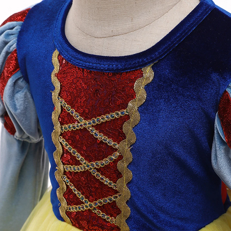 Vestido de princesa branca de neve, Cosplay infantil, Carnaval, Festa de Natal, Roupa de aniversário infantil, Interpretação de papéis