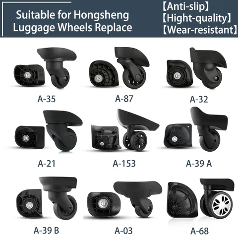 1 Pair Universal Wheels for Hongsheng Swivel Wheels Luggage Accessories Replacement Trolley Parts for Suitcase