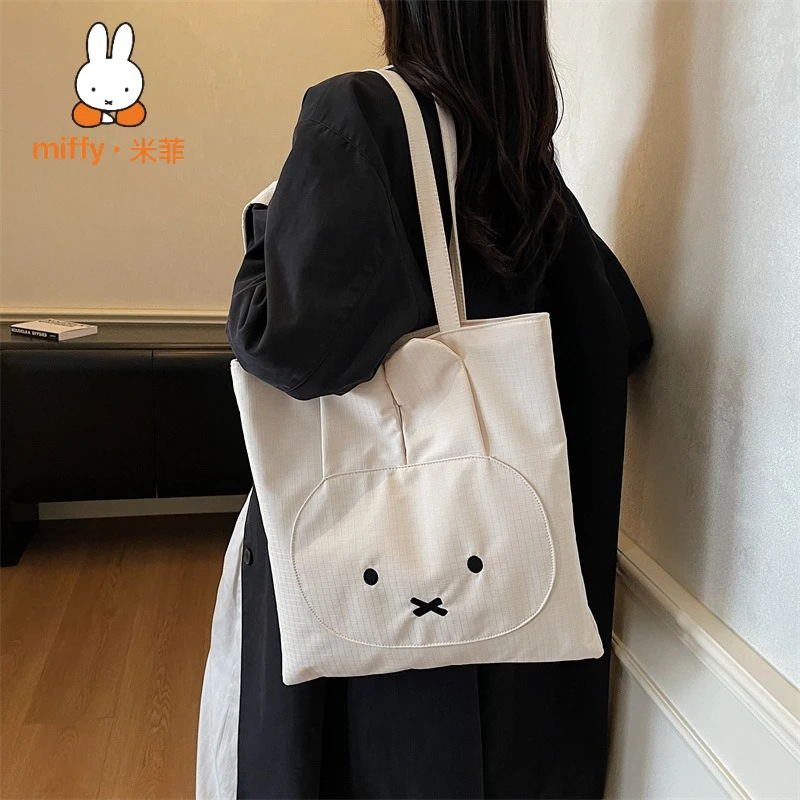 

Сумка через плечо Miffy большой вместимости в студенческом стиле, простая портативная сумка для поездок на работу, повседневная универсальная сумка-тоут, подарок на праздник