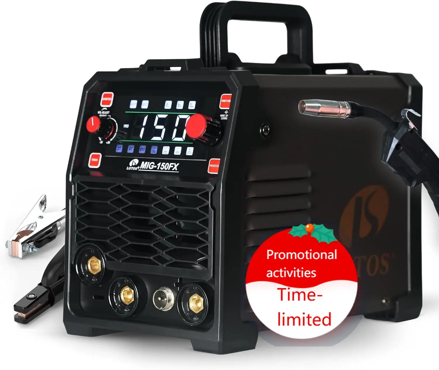 

Сварочный аппарат 150А MIG/TIG/MMA, портативный инверторный сварочный аппарат IGBT, 120В, большой LED-дисплей, режимы 2T/4T, точечная сварка, подача проволоки 0030