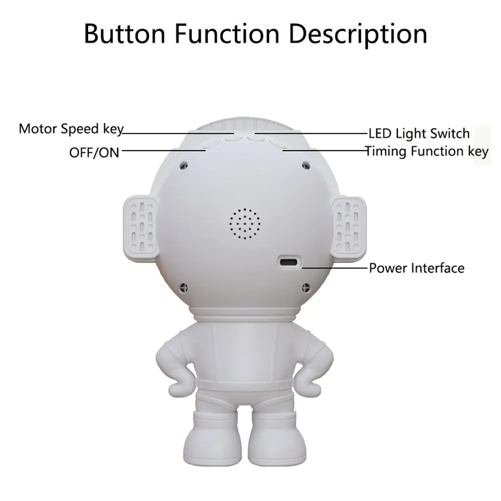 Lâmpada de projeção de teto estrelado, 3 cores claras, projetor de luz noturna estrelada, multifuncional, astronauta, luz para crianças, presentes