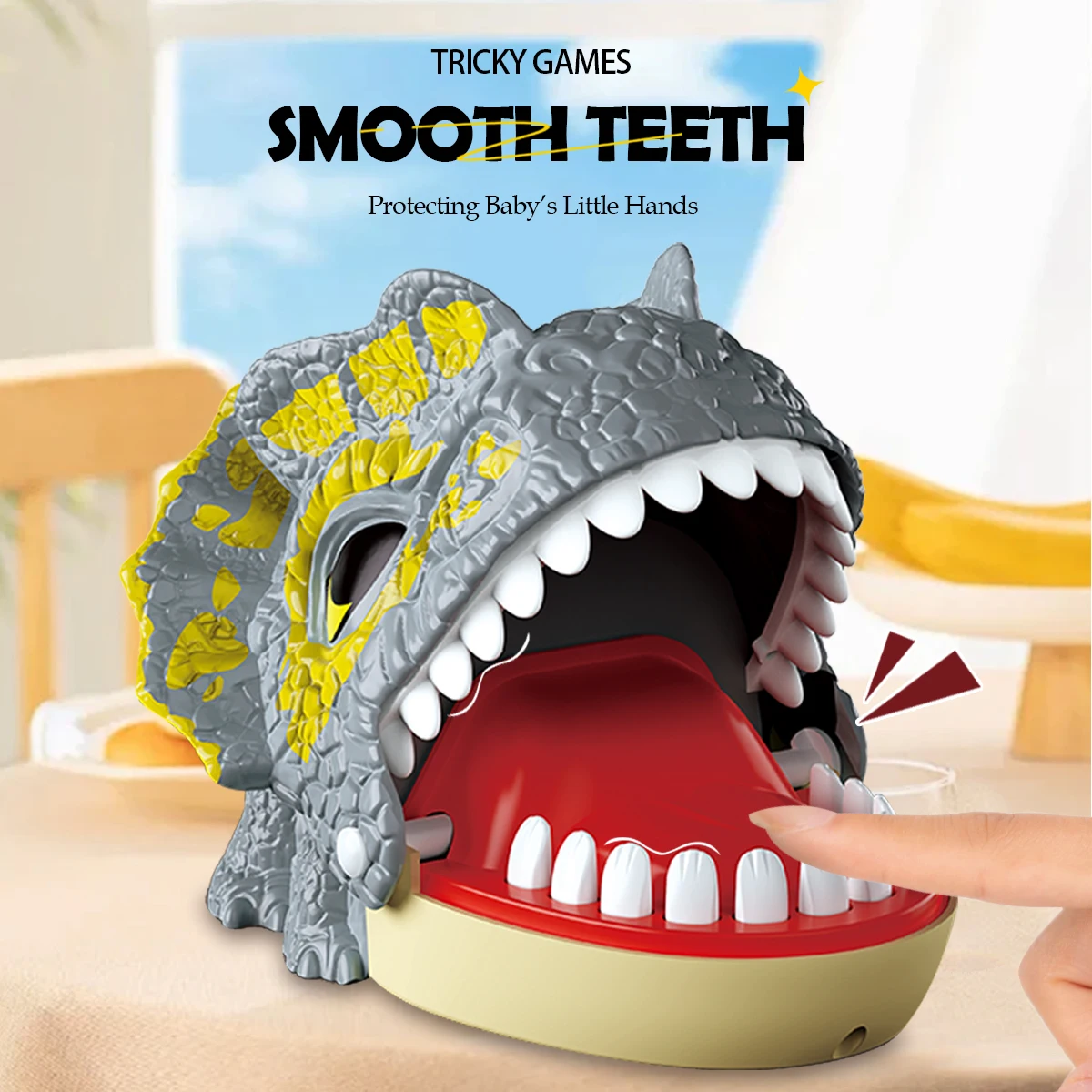 Dinosaur Teeth Toys, Biting Finger Dentist Games Tabletop Random Levels Simulation Model Triangular Dragon Double Crown Dragon