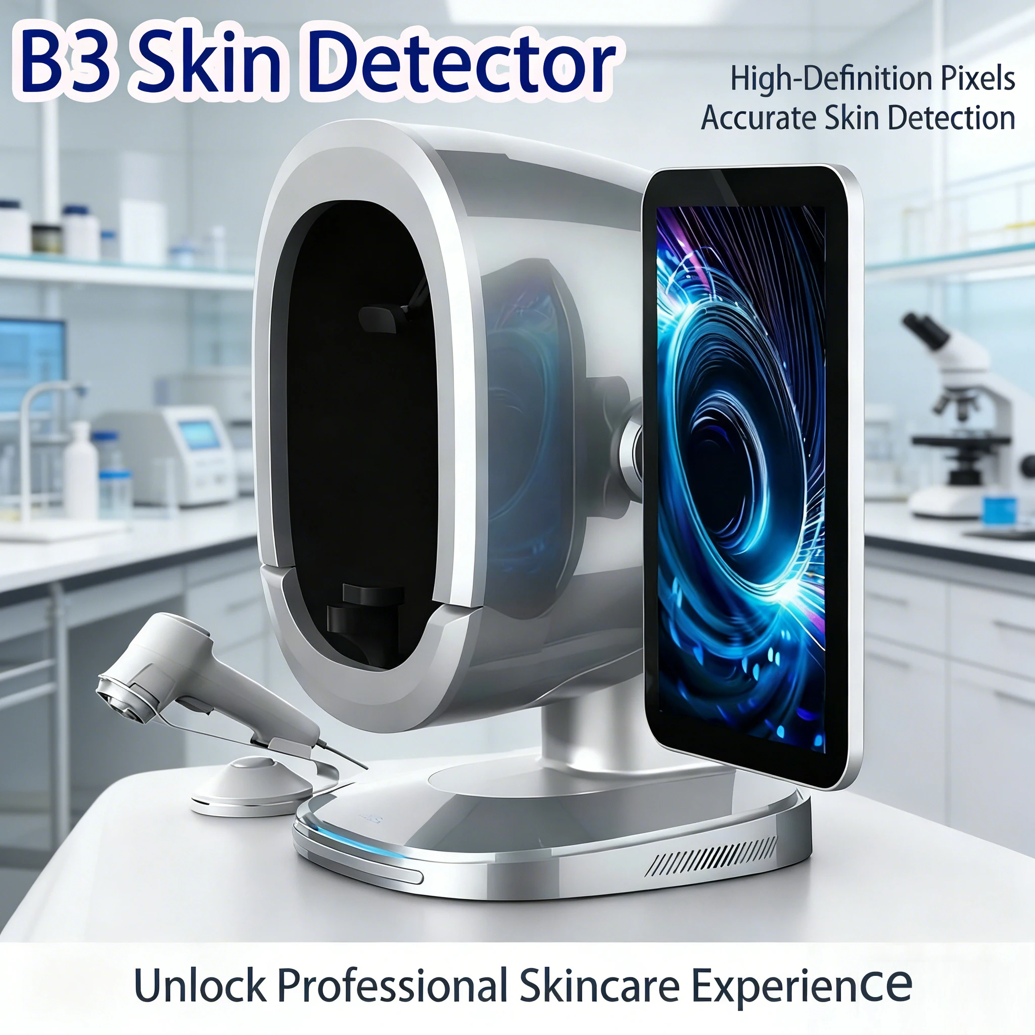 B3 كاشف الجلد مقبض كشف فروة الرأس 17 مؤشر تحليل كاشف الوجه الوجه