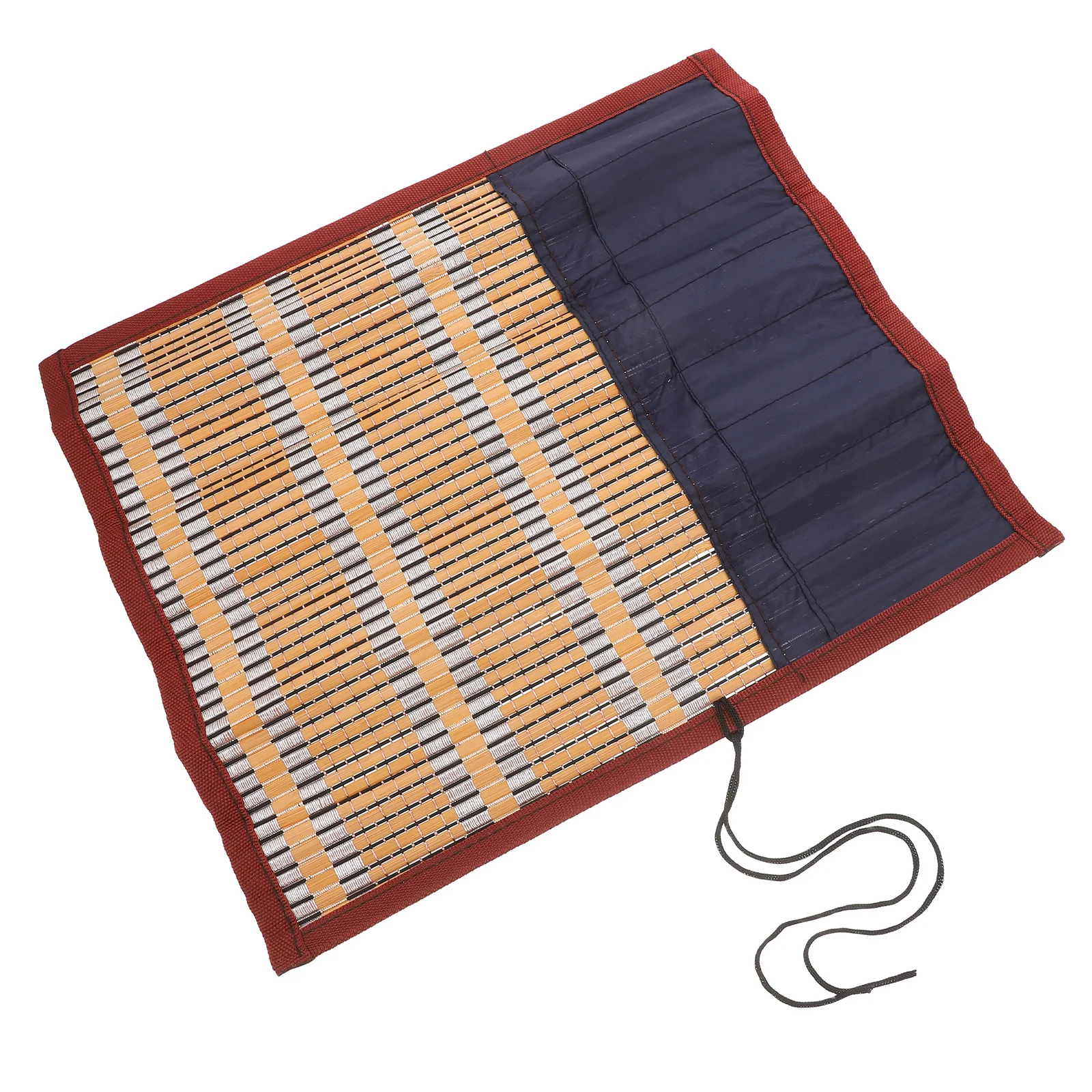 

1pc Bamboo Calligraphy Brush Roll Holder 8 Slots Portable Writing Brush Storage Organizer Pencil Roll Wrap For Art Travel Case