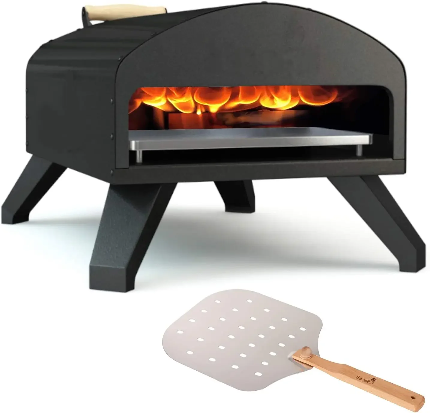 

Outdoor Oven Black And Peel Combo Portable Wood Fire Brick Oven, Pizza Maker As Seen On Shark Tank