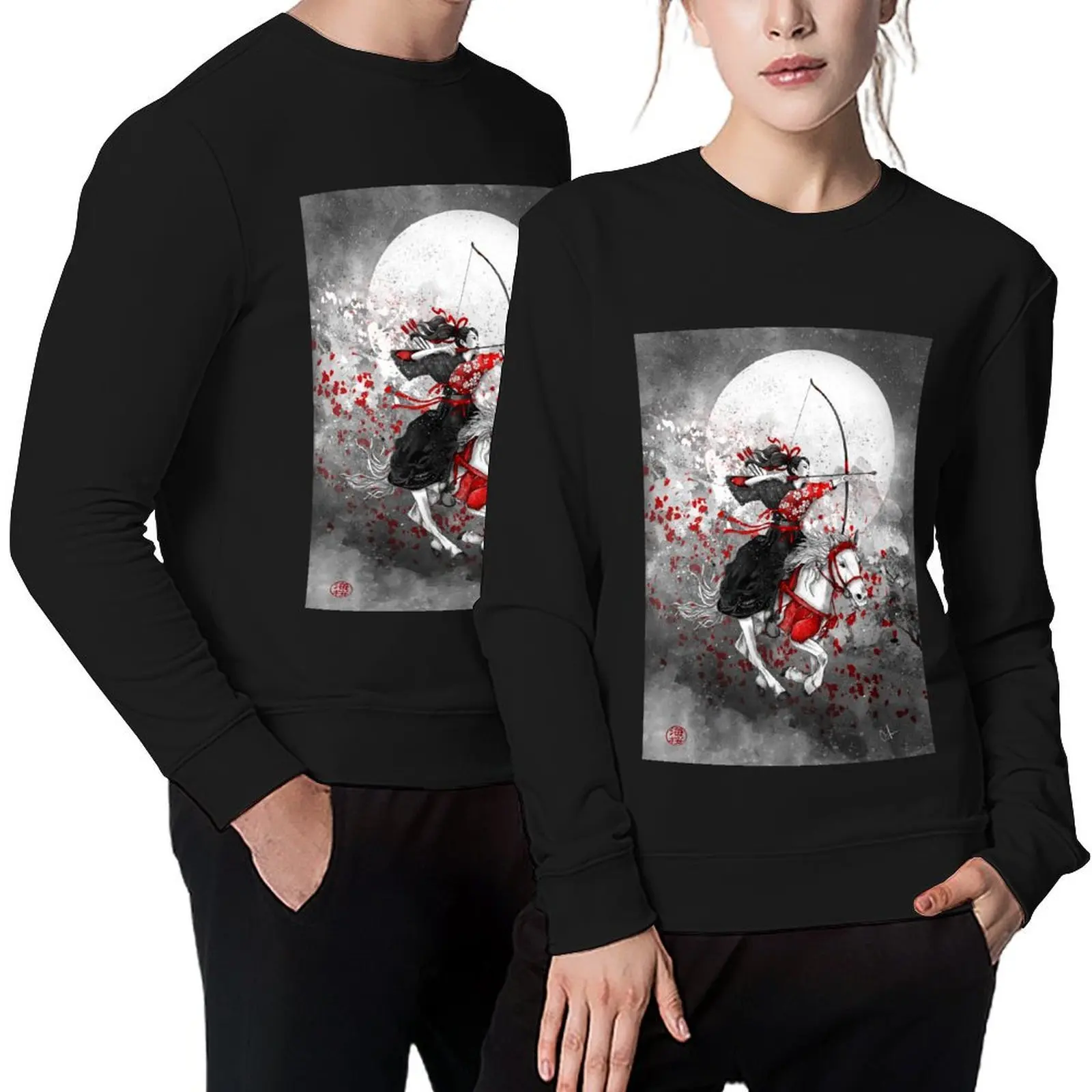 الحصان والراكب - Yabusame البلوز الخريف ملابس الرجال العرق قميص جرافيك تي شيرت الرجال بلوزات للرجال