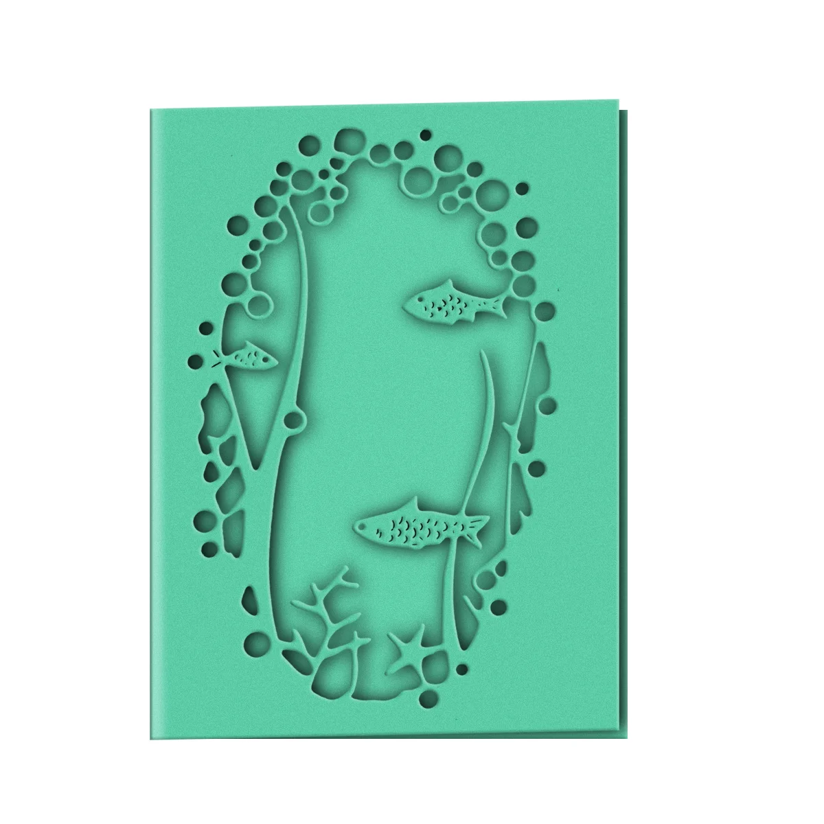 Underwater Coral Fish Bubble Pattern Metal Cutting Dies Scrapbooking Card Envelope Cover Surface Die Cutter DIY Greeting Card