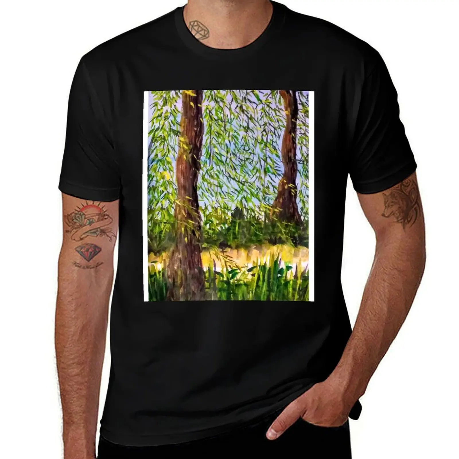 willow walk T-Shirt Vintage Style Printed Top T-Shirt