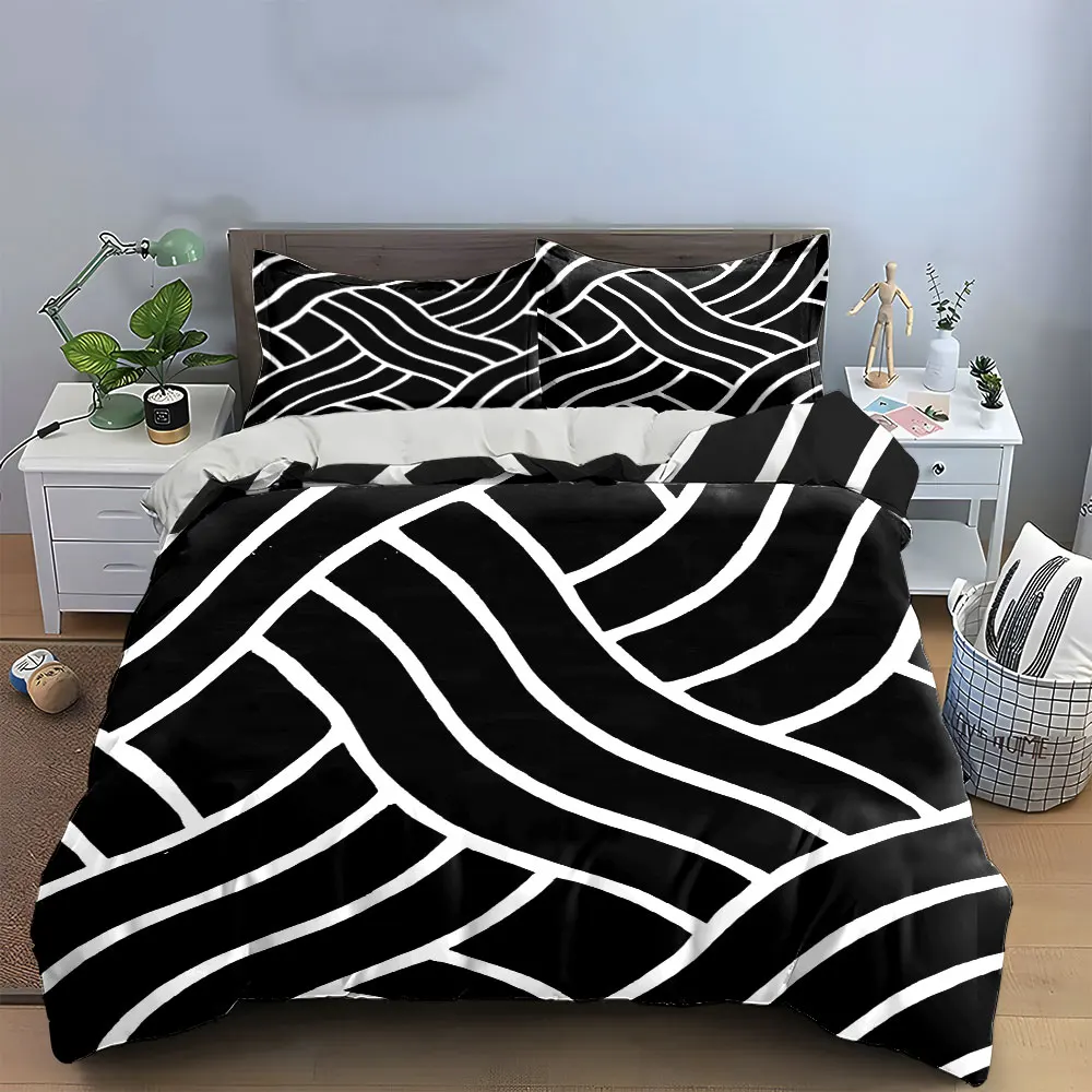 

"Abstract Pattern Home Decor Set" Soft Skin-Friendly Bedding Set Includes 1 Duvet Cover And 2 Pillowcase, Gift
