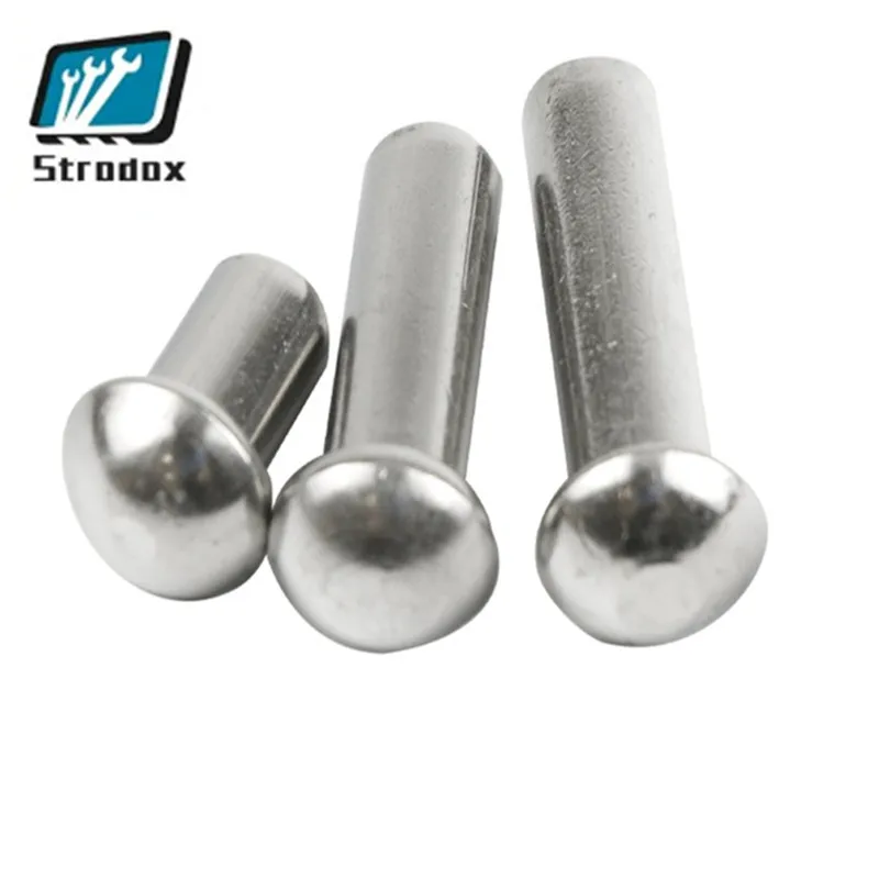 M5 Series 400 Pieces Stainless Steel 304 High Hardness Semi-Circular Head Solid Rivets With Surface Polishing Treatment