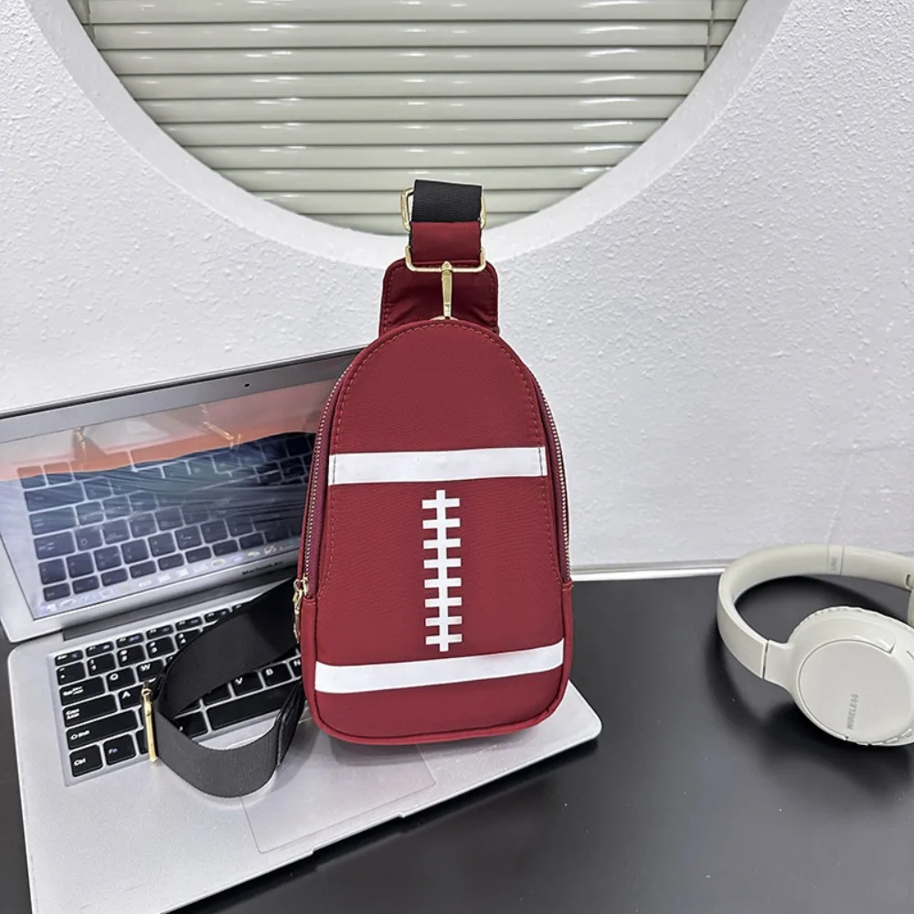 

Fashion Leisure Baseball Sling Bag Rugby Fitness Sports Nylon Chest Bag Water-Resistant Casual Fanny Pack Sport Player