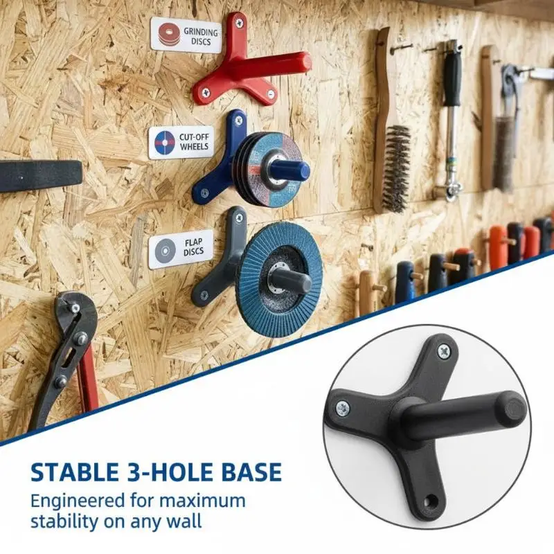 Angle Grinder Wheel Storage Holder 1/3/5Pcs Set Scratch Resistant Disc Rack for Garage Workshop DIY Projects