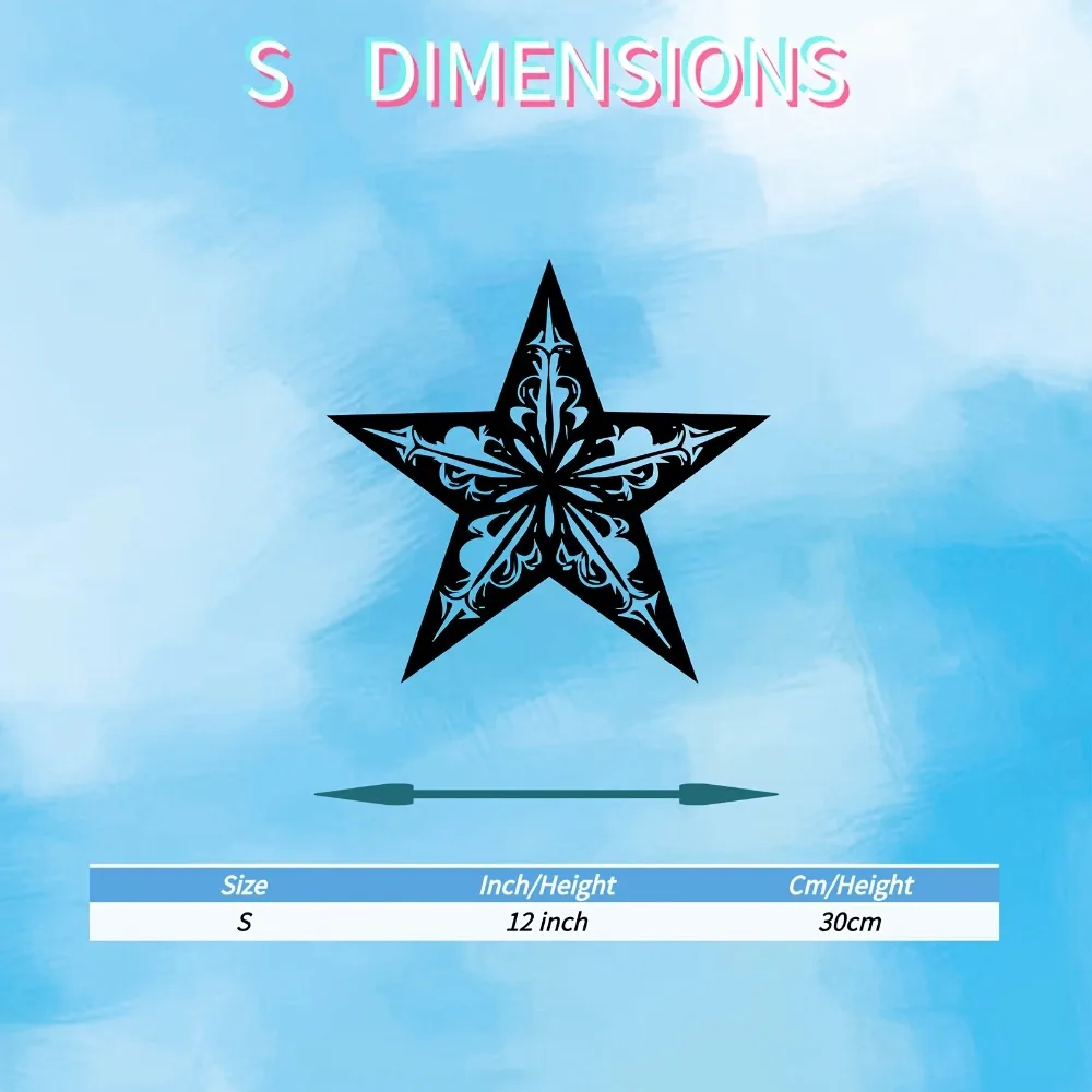 Rustproof Star Metal Wall Art Aluminum Iron Sculpture Indoor Outdoor Fence Wall Decor Patriotic Theme Holiday Gift