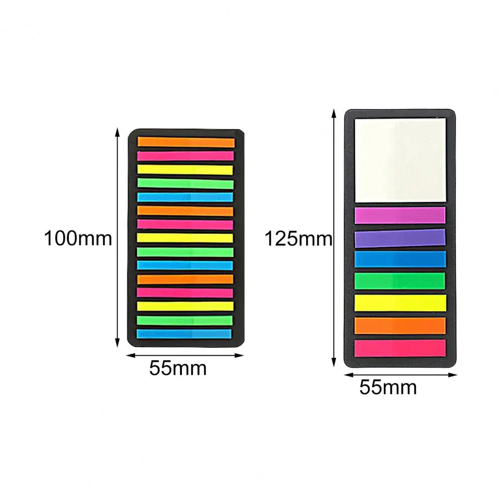 1 Set Sticky Labels Self Adhesive Waterproof PVC Fluorescent Arrow Flag Tabs Colored Sticky Notes Birthday Gift