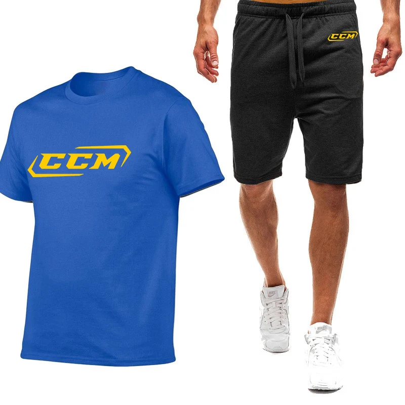 2024 Ccm Zomer Heren Comfortabele Vrije Tijd Trendy Beweging T-Shirt + Korte Broek Nieuwe Hiphop Tweedelig Pak Met Korte Mouwen