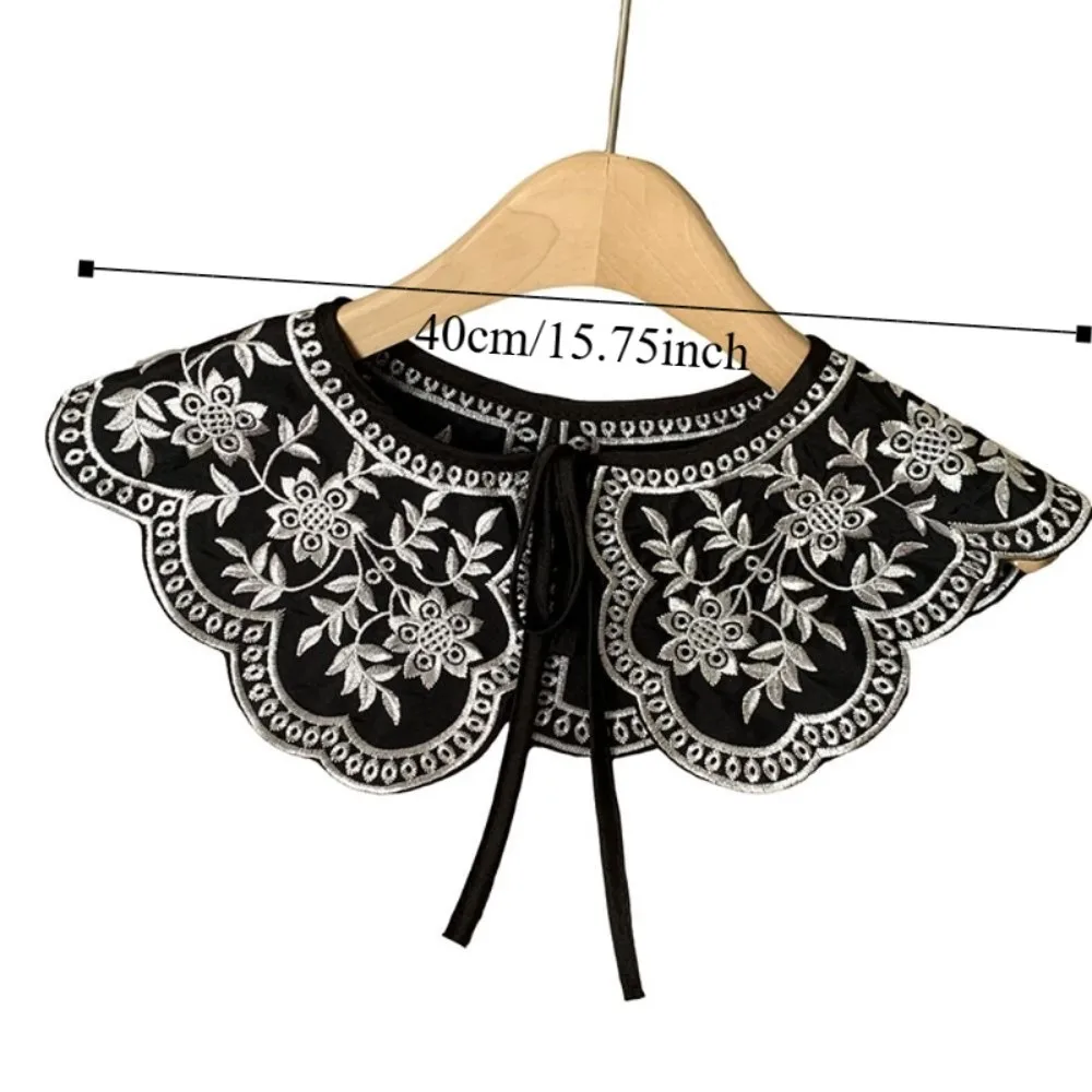 Doce oco para fora colar falso malha crochê xale colar destacável roupas decoração em torno do pescoço