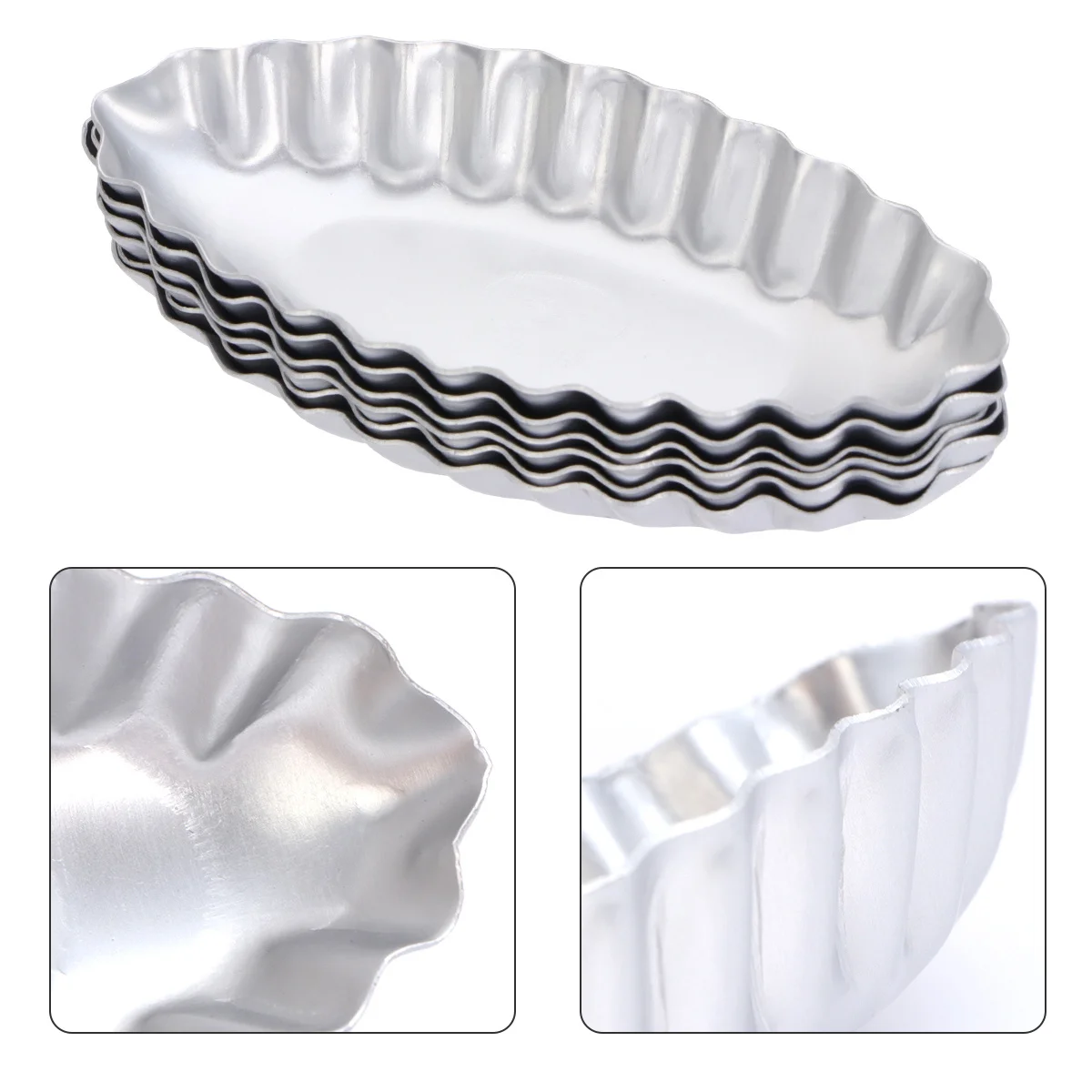 

6Pcs Mini Tart Pan Mold Reusable Non-Stick Aluminum Baking Tray for Egg Tart Pudding Cake Home Bakery Tools Baking Mold